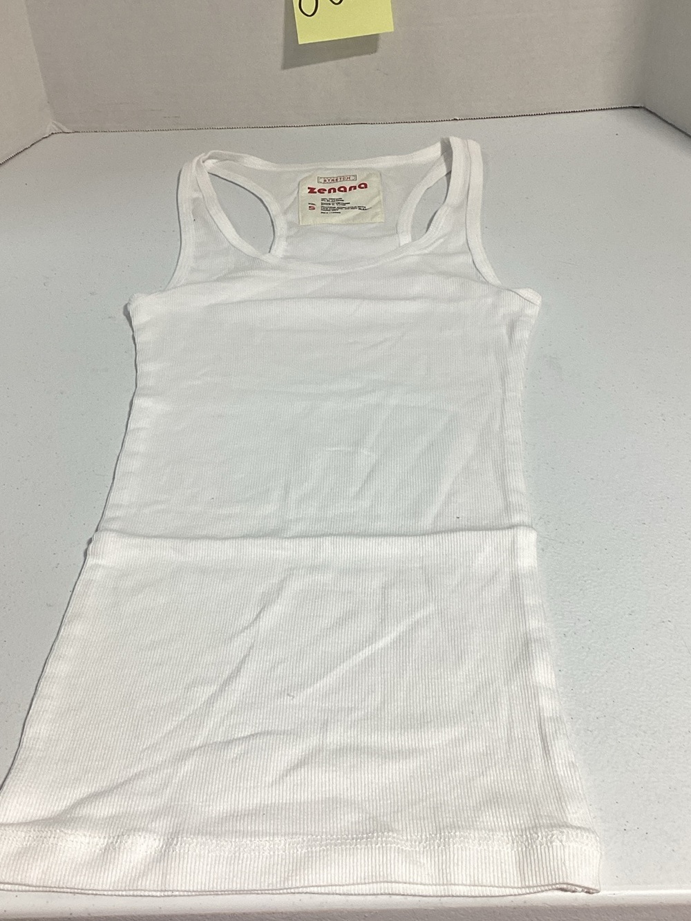Zenana Outfitters White Ribbed Racerback Tank